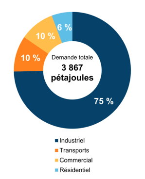 Figure 5 : Demande pour utilisation finale selon le secteur (2019)