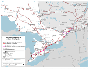 Figure 3 : Carte des infrastructures du pétrole brut