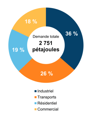 Figure 5 : Demande pour utilisation finale selon le secteur (2019)