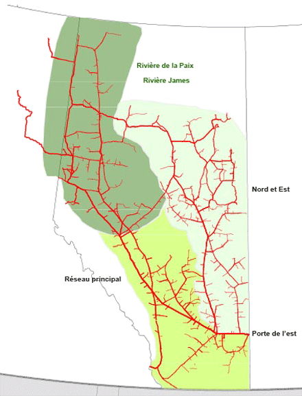 Figure A2.4 Carte du réseau de NGTL