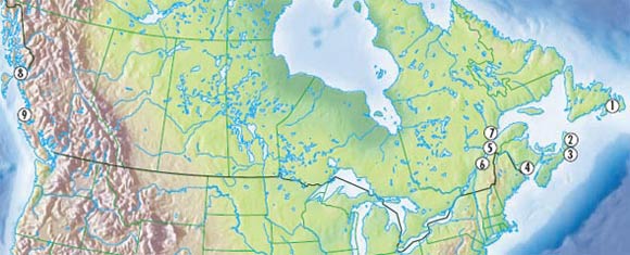 Figure 3.2 - Projets touchant le GNL envisagés au Canada