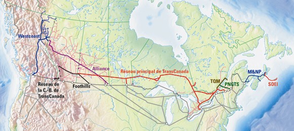 Figure 1.2 - Grands gazoducs réglementés par l’ONÉ