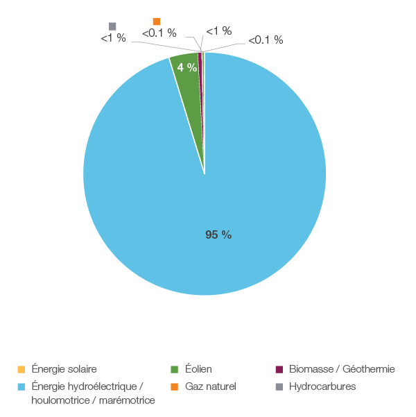 Figure 17 : Production d’électricité selon le type de combustible en 2018