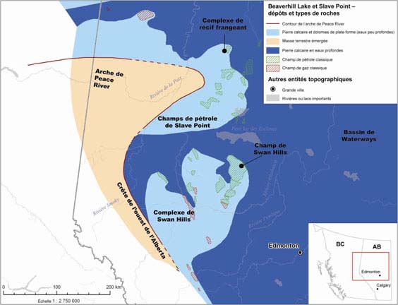 Figure 15 - Carte des milieux et des types de dépôts de Beaverhill Lake et de Slave Point