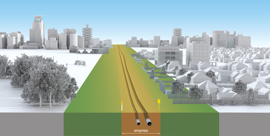 A diagram of a right-of-way.