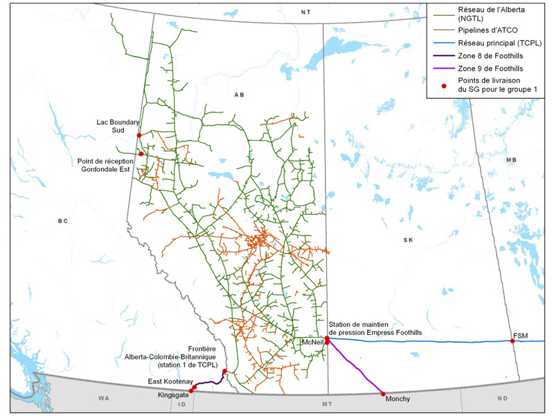 Figure 5 : Réseau de l’Alberta (NGTL)