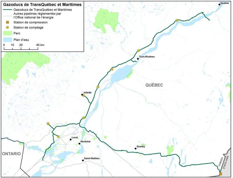 Figure 3: Réseau de Gazoduc TQM
