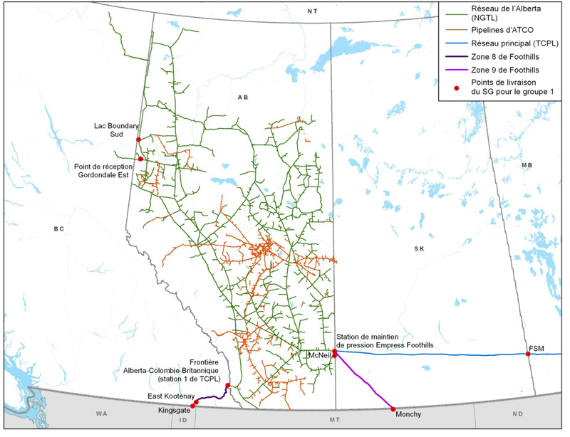 Figure 5: Réseau de l’Alberta (NGTL)