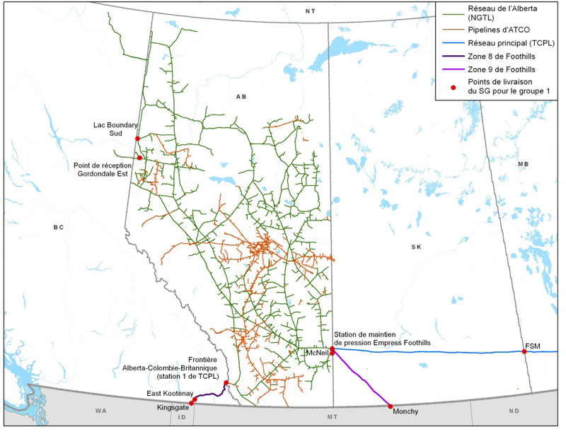 Figure 5: Réseau de l’Alberta (NGTL)